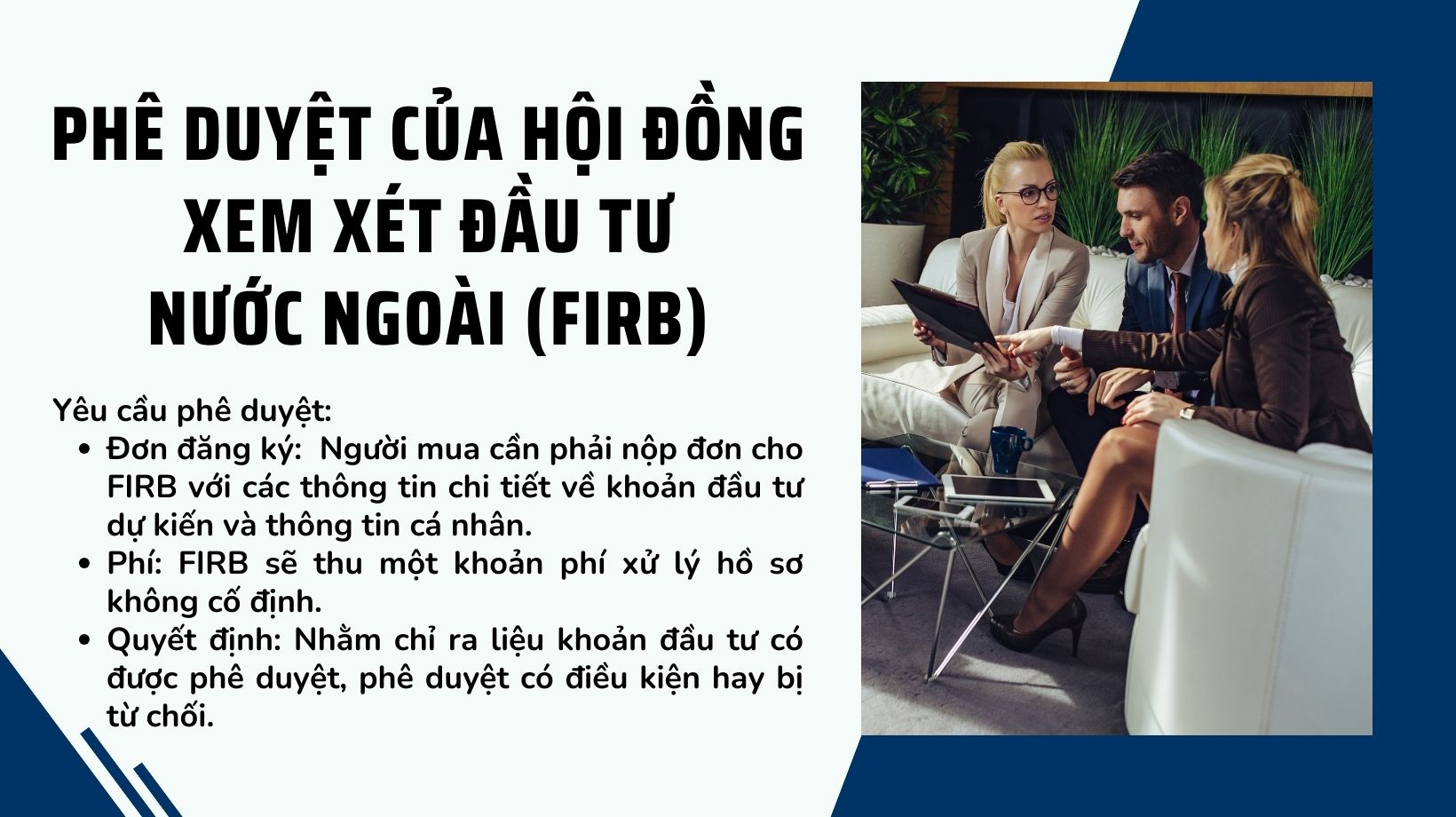 Hội đồng Xem xét Đầu tư Nước ngoài của Úc (FIRB) là cơ quan chịu trách nhiệm giám sát đầu tư nước ngoài vào bất động sản tại Úc